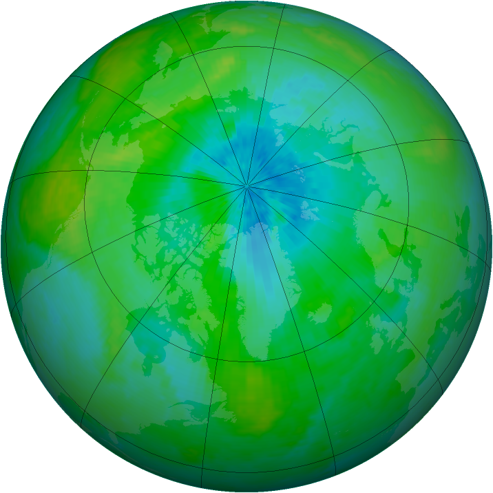 Arctic ozone map for 21 August 2003